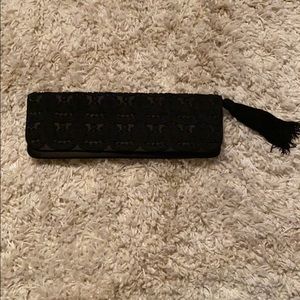 Talbots Black Satin Clutch Evening Bag / Purse